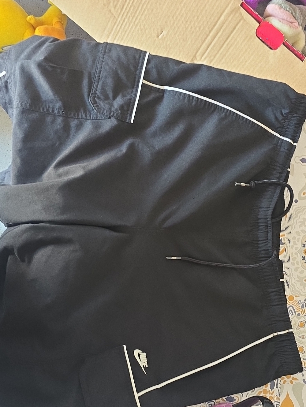 Nike Black Swim Board Shorts with White Piping